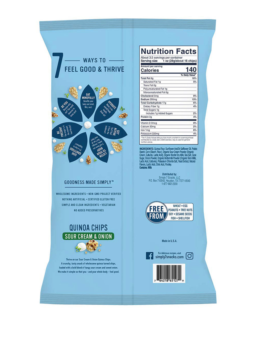 SIMPLY 7 QUINOA CHIPS SOUR CREAM & ONION 3.5OZ B.I.G. Publika